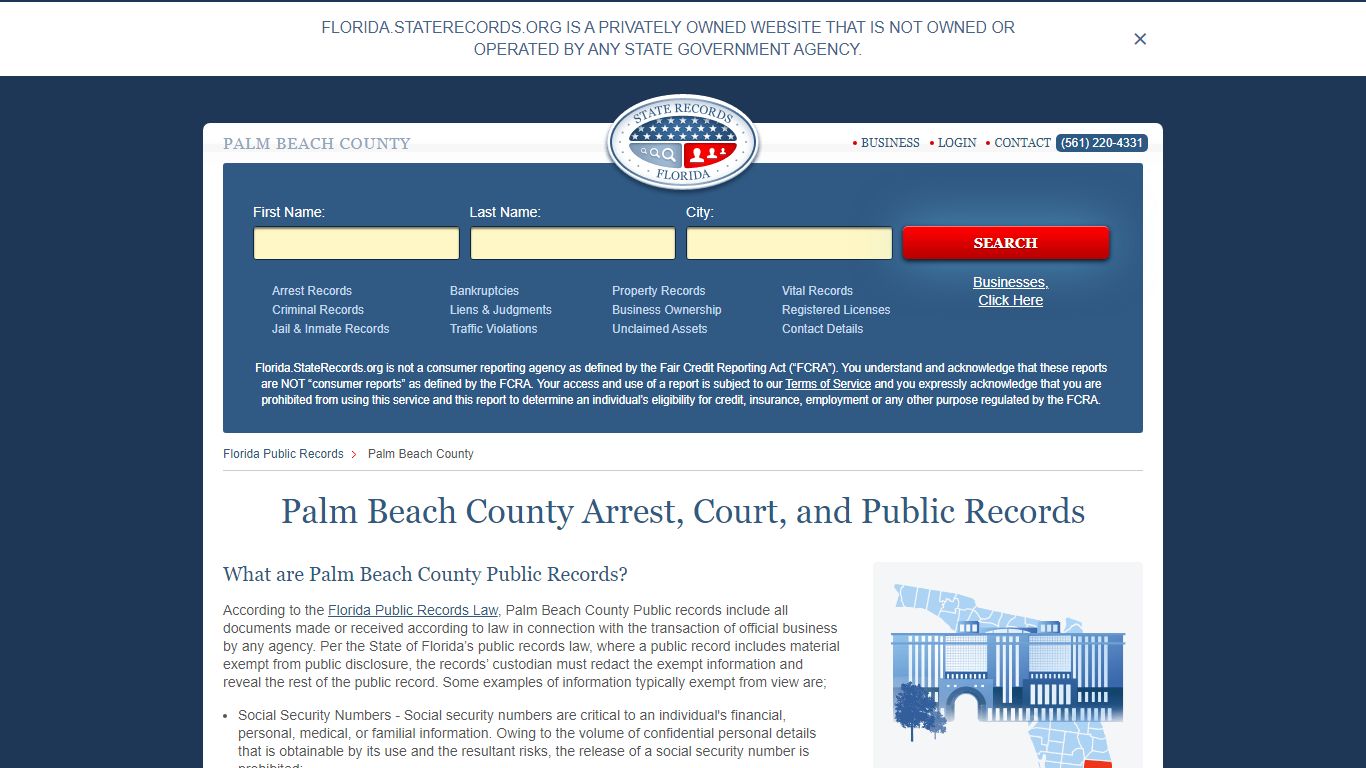 Palm Beach County Arrest, Court, and Public Records